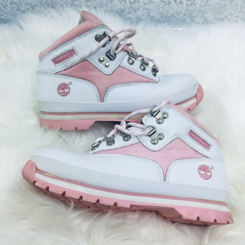 Timberland Pink & White Boots -.sz: 3 (Girls)